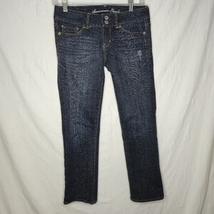 American Eagle Ladies Artost Stretch Cropped Denim Blue Jeans Size 0